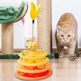 اسباب بازی گربه برج چهار طبقه طرح دلقک پر دار