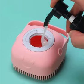 لیف حمام سیلیکونی سگ و گربه | برس حمام مخزن‌دار پت