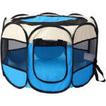 خانه بازی تاشو سگ و گربه آبی سفید