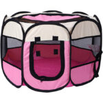 خانه بازی تاشو سگ و گربه سفید صورتی