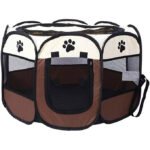 خانه بازی تاشو سگ و گربه کرم قهوه ای