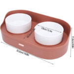 ظرف آب و غذای سگ و گربه دوقلو با پایه و مخزن دار2