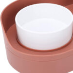 ظرف آب و غذای سگ و گربه دوقلو با پایه و مخزن دار4