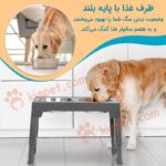 ظرف غذای سگ و گربه دوقلو پایه دار Cavipet-3