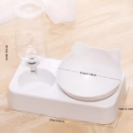 ظرف دوقلوی پایه دار گربه و سگ به همراه بطری آب-2