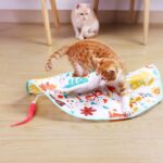 اسباب بازی گربه چرخ گردان برقی با پارچه طرح حیوانات نایس-1