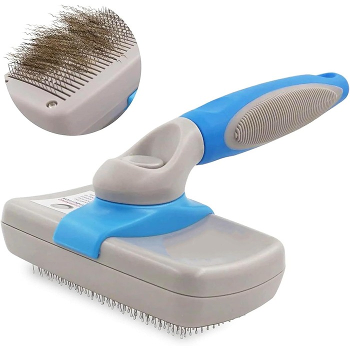 برس سگ و گربه با دکمه تخلیه مدل Enzo با دسته ضد لغزش