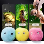 اسباب بازی توپ هوشمند مخملی صدادار برای گربه