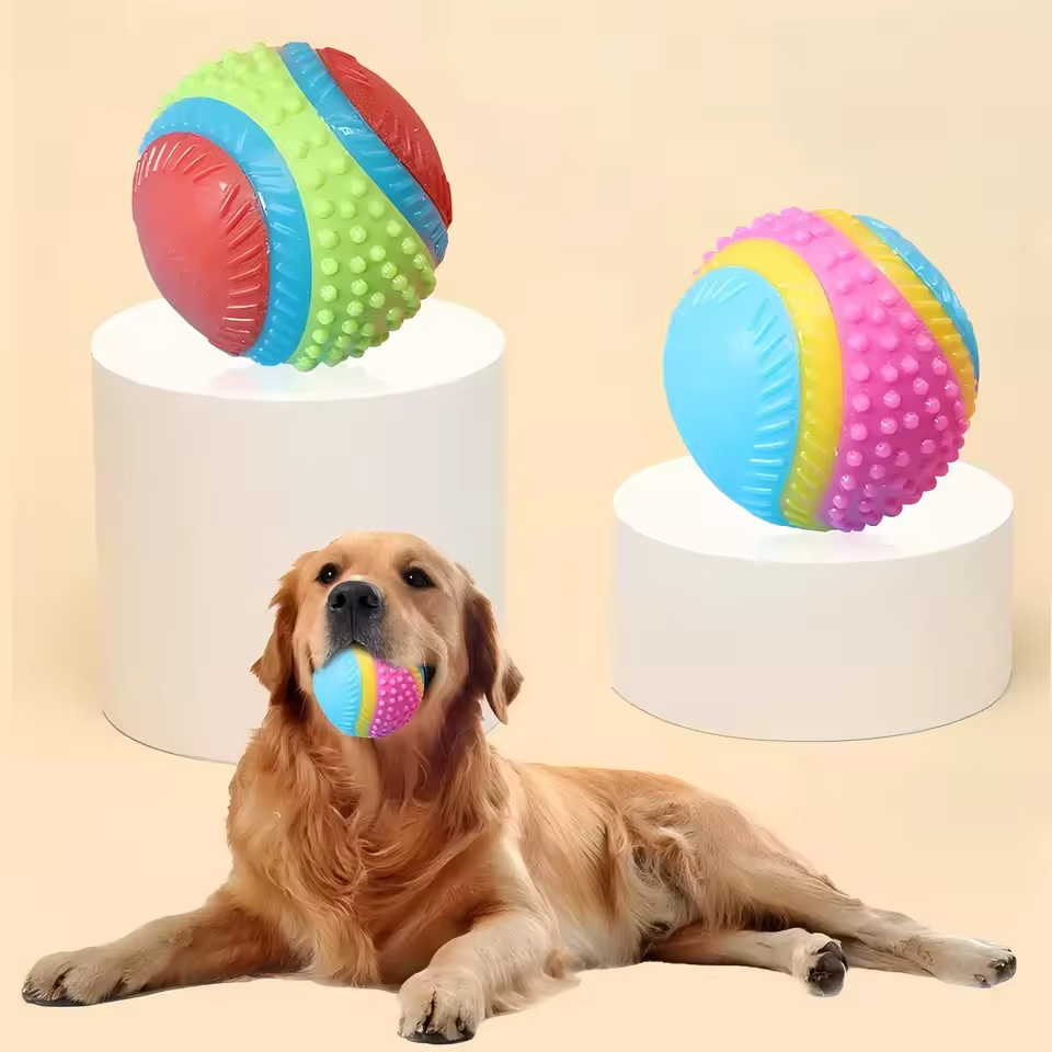 اسباب بازی دندانی سگ توپ صدا دار سفت مناسب بازی و جویدن