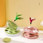 اسباب بازی فنری دو طبقه گربه با پر Spring Shaker