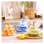 اسباب بازی هوشی گربه سه طبقه مدل دولفین به همراه توپ و پر تعاملی