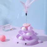 اسباب بازی هوشی گربه سه طبقه مدل سفره ماهی-بنفش