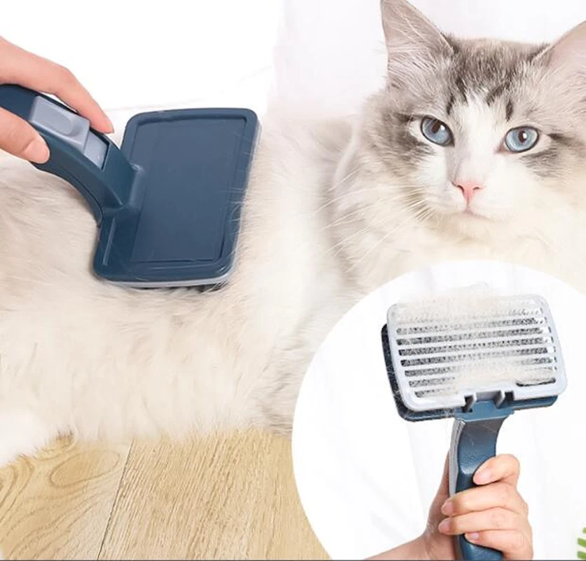 برس مخصوص سگ و گربه همراه با دکمه تخلیه مو