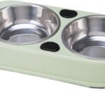 ظرف آب و غذای دوقلو سگ و گربه استیل مدل پاندا-3