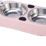 ظرف آب و غذای دوقلو سگ و گربه استیل مدل پاندا-4