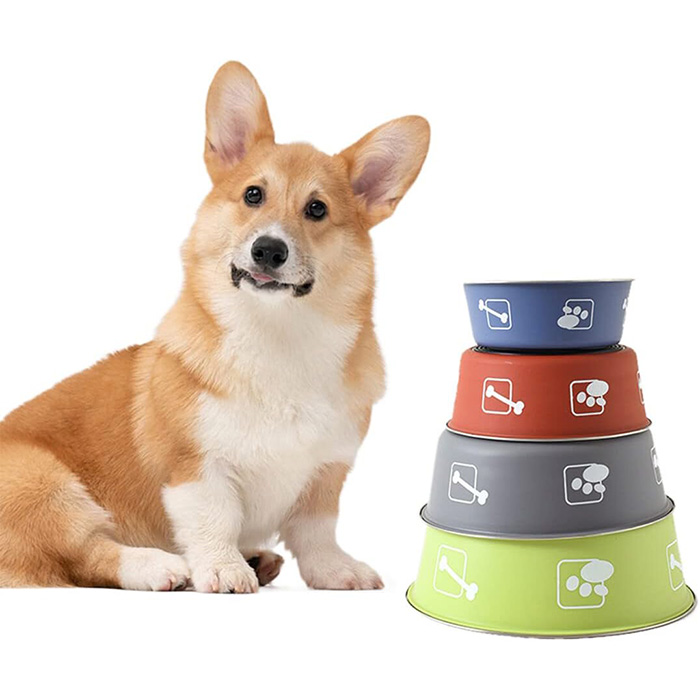 ظرف استیل سگ و گربه ترمزدار با روکش چرم مدل Bone Claw