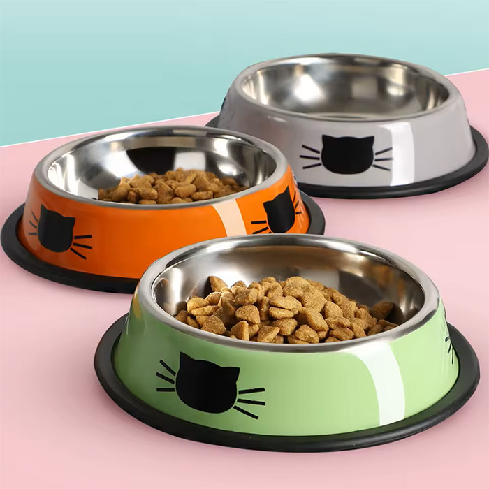 ظرف غذا سگ و گربه استیل مدل رنگی