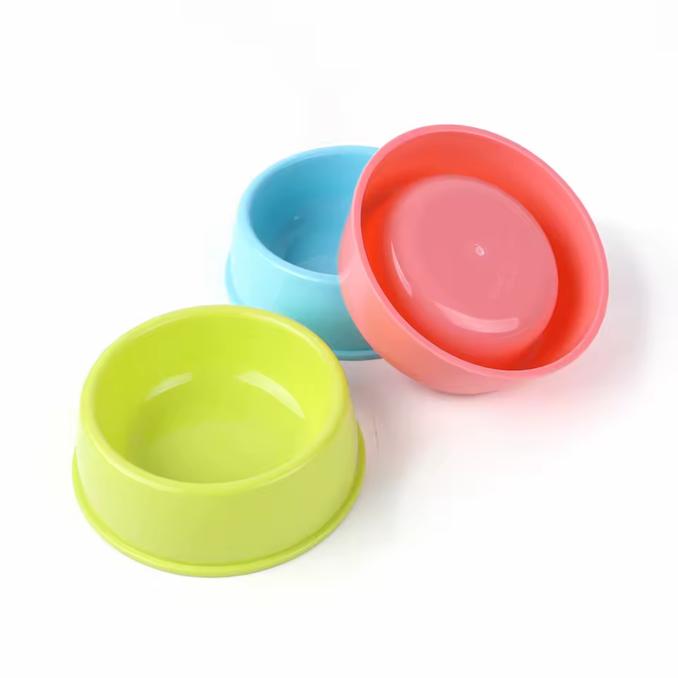 ظرف غذای سگ و گربه پلاستیکی رنگی (سایزبندی کامل)