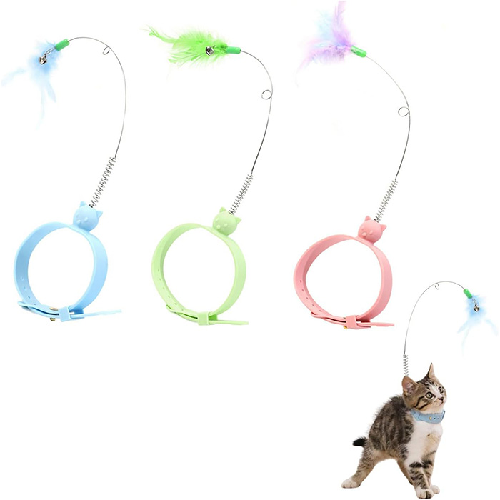 قلاده و دستبند بازی تعاملی گربه پردار زنگوله دار