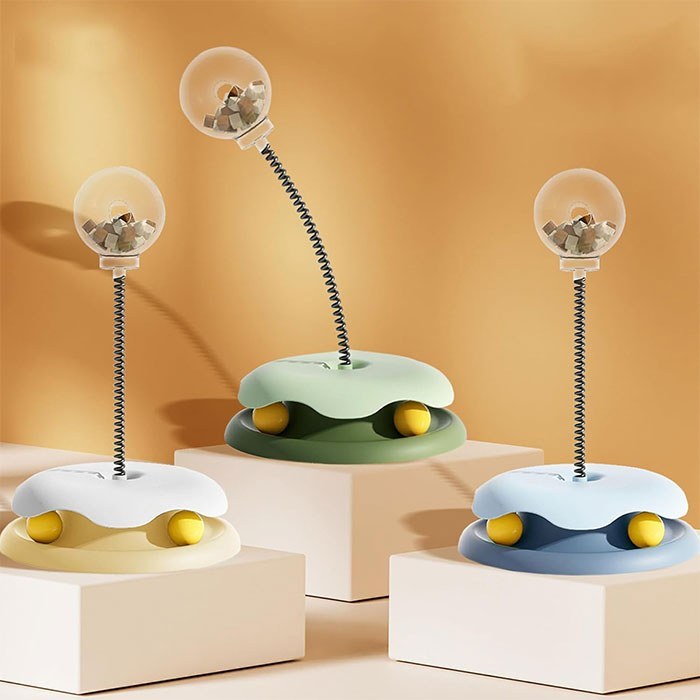 اسباب بازی تعاملی گربه توپ به همراه مخزن تشویقی