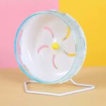 اسباب بازی همستر مدل چرخ و فلک بی صدای با پایه-آبی