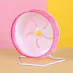 اسباب بازی همستر مدل چرخ و فلک بی صدای با پایه-صورتی