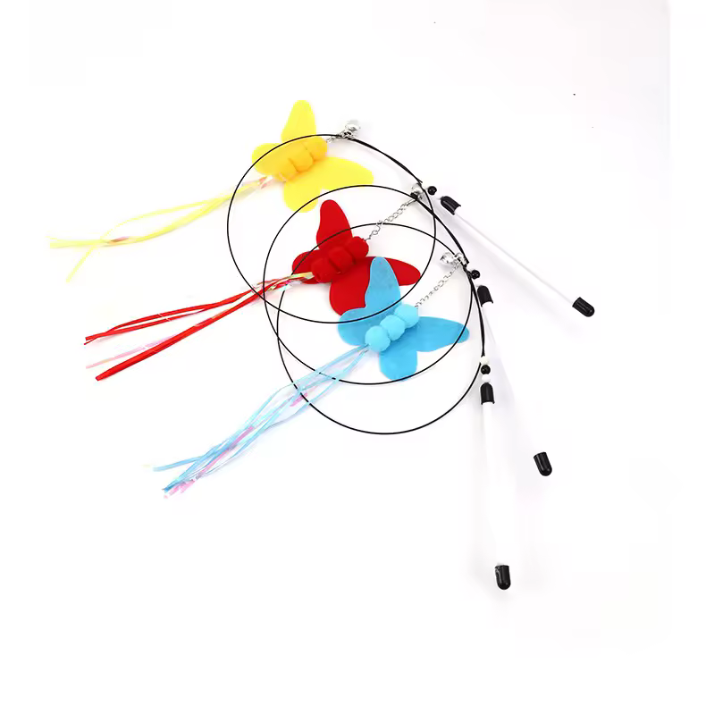 اسباب بازی گربه چوب زئوس مدل پروانه دم بلند همراه با زنگوله