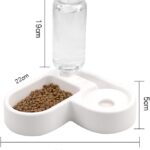 اندازه آبخوری اتوماتیک سگ و گربه به همراه ظرف غذا مدل قلب