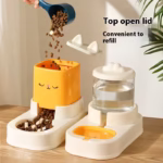 ظرف آب و غذای مخزنی Rabbit مخصوص سگ و گربه-زرد2