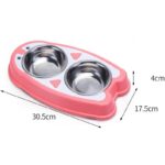 ظرف دوقلو سگ و گربه با کاسه استیل مدل پنگوئن-2