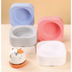 ظرف غذا سگ و گربه پلاستیکی مربعی