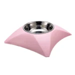 ظرف غذای استیل سگ و گربه بدنه پلاستیکی-w,vjd