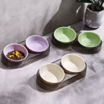 ظرف غذای سگ و گربه دوقلو شاین