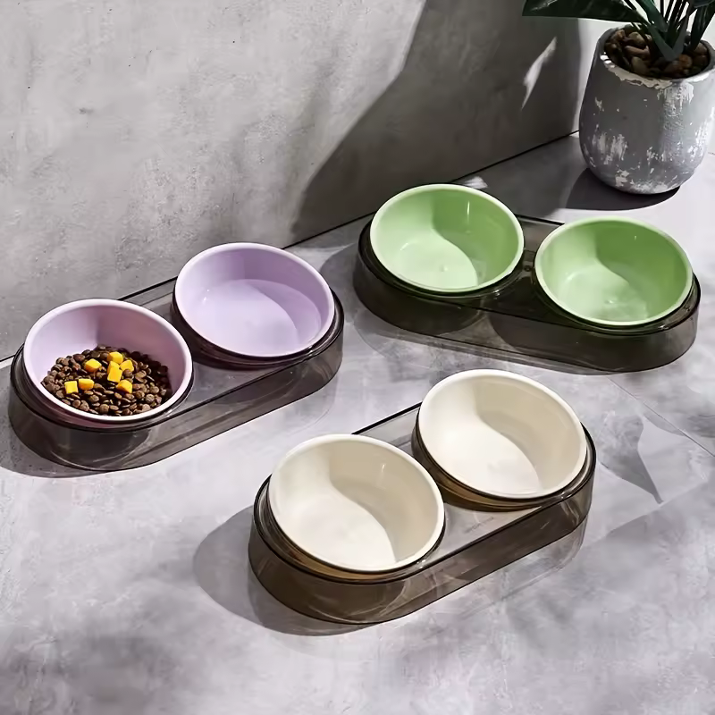 ظرف غذای سگ و گربه دوقلو شاین