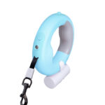 لیش LED سگ اتوماتیک-بند قلاده چراغ دار با مخزن کیسه جمع آوری-آبی