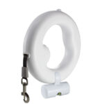 لیش LED سگ اتوماتیک-بند قلاده چراغ دار با مخزن کیسه جمع آوری-سفید