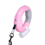 لیش LED سگ اتوماتیک-بند قلاده چراغ دار با مخزن کیسه جمع آوری-صورتی