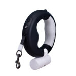 لیش LED سگ اتوماتیک-بند قلاده چراغ دار با مخزن کیسه جمع آوری-مشکی