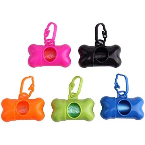 محفظه و کیسه جمع آوری فضولات سگ طرح استخوان به همراه دو رول کیسه یدک