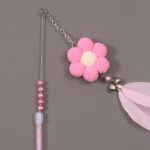 اسباب بازی چوب بازی گربه مدل گل زنگوله دار-صورتی