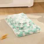 پتو مخملی سگ و گربه طرحدار Paw Paw-سبز