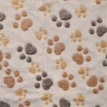 پتو مخملی سگ و گربه طرحدار Paw Paw-کرم