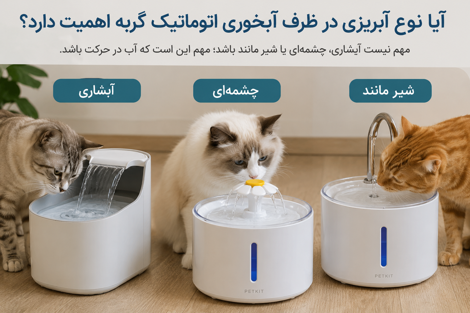 آیا نوع آبریزی در ظرف آبخوری اتوماتیک گربه اهمیت دارد؟